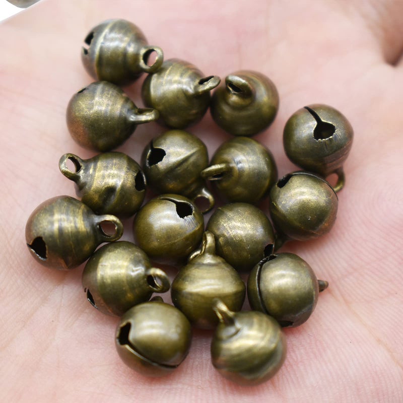 Maydahui 100 PCS Small Jingle Bell 1/2 inches Vintage Bronze Mini 10mm Alloy Beads DIY for Christmas Jewelry Findings Sewing Wedding Doors Crafts - Image 4